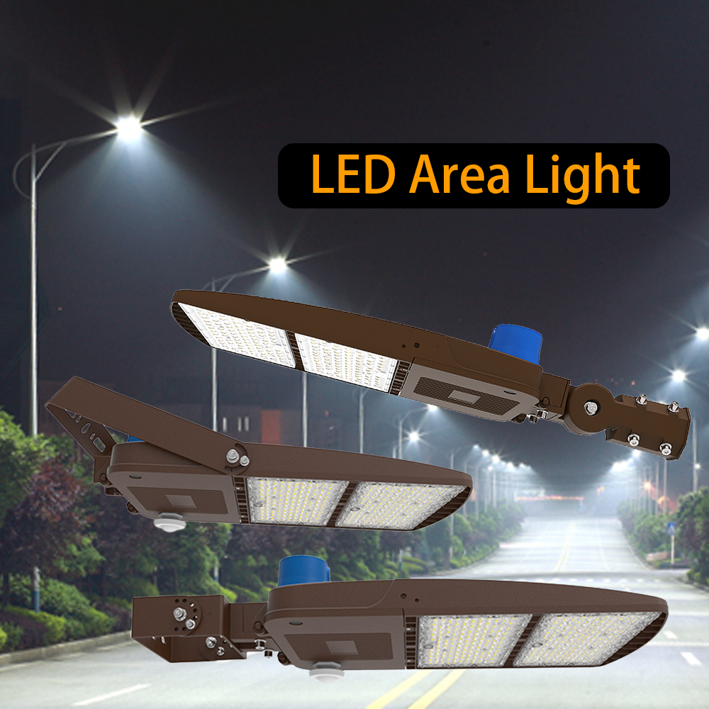 LED Area Lights LED Parking Lot Light - Shoebox Area Light - 3 Selectable Wattages Up To 150W - 3 CCT Selectable - 19,500 Lumens Max - 320W MH Equal