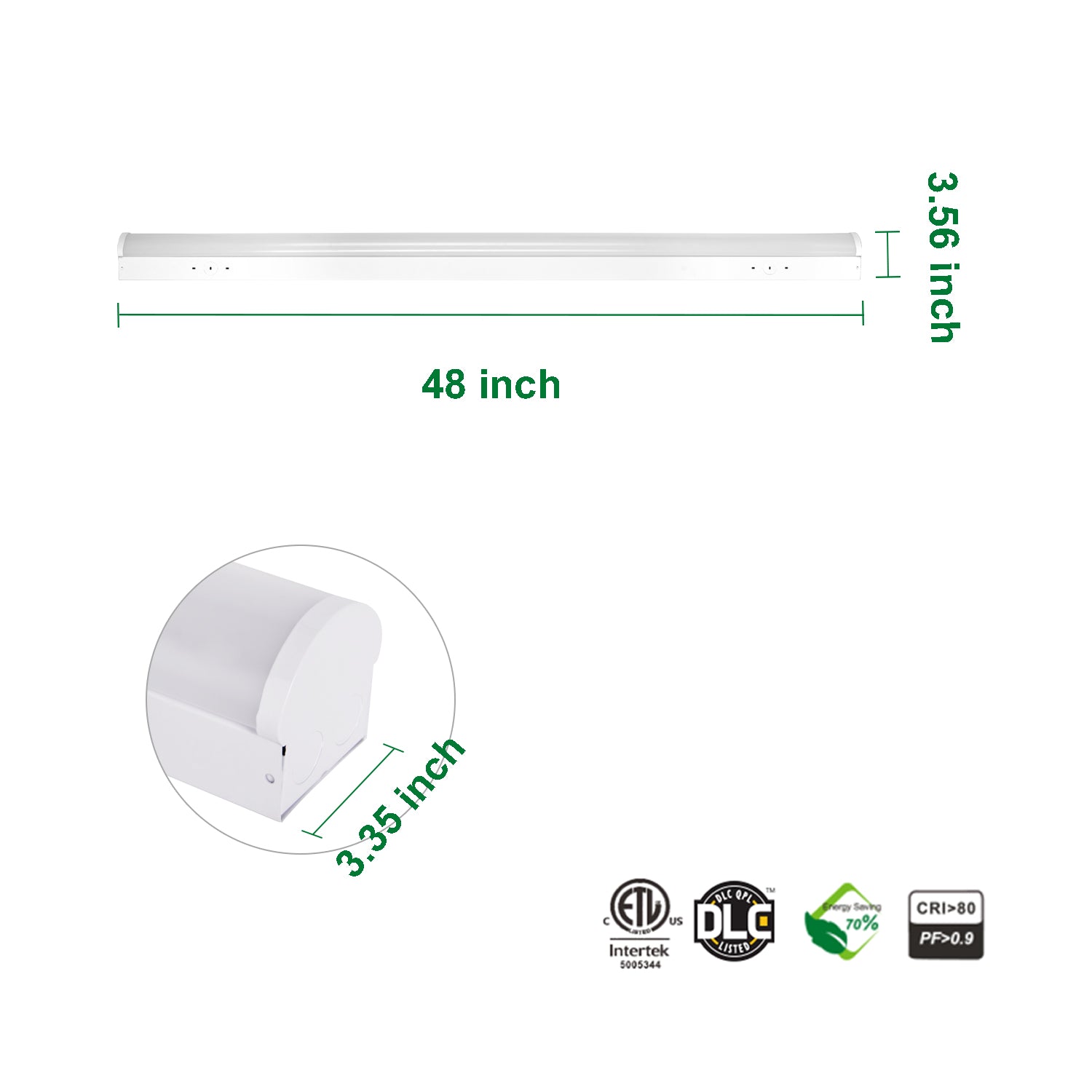 4FT LED Linear Strip Light - 3 Selectable Wattages Up To 40W - 3 CCT Selectable - 5,200 Lumens Max - Pack Of 4