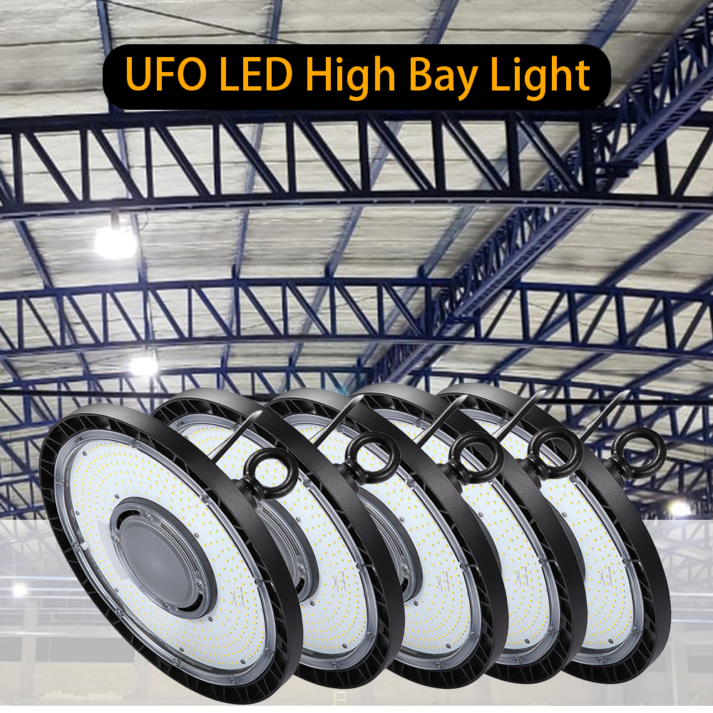 UFO LED High Bay Light - 100W - 14,000 Lumens - 140LM/W - 5000K - 300W MH Equal（5Pack））